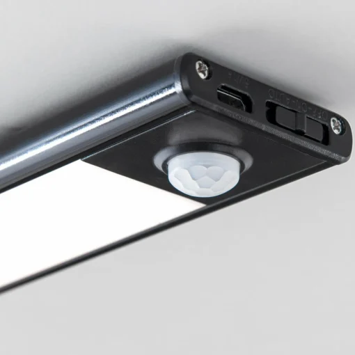 ORION Lampe sous meuble LED Norman, noir, batterie, capteur, USB| Luminaires Led D'Intérieur
