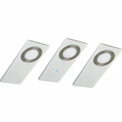Evotec Lampe sous meuble LED Pano plat en lot de 3, blanc| Luminaires Led D'Intérieur