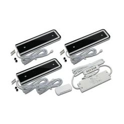 Hera Lampe sous meuble LED U-Pad F, set de 3 pièces 4.000K noir capteur| Luminaires Led D'Intérieur