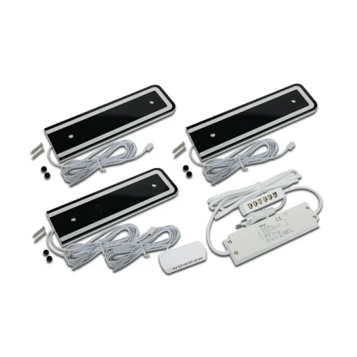 Hera Lampe sous meuble LED U-Pad F, set de 3 pièces 4.000K noir capteur| Luminaires Led D'Intérieur