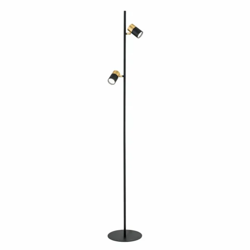 ORION Lampe sur pied Kevin, à 2 lampes, noir/or| Lampadaires Led|Lampadaires