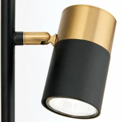 ORION Lampe sur pied Kevin, à 2 lampes, noir/or| Lampadaires Led|Lampadaires
