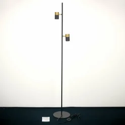 ORION Lampe sur pied Kevin, à 2 lampes, noir/or| Lampadaires Led|Lampadaires