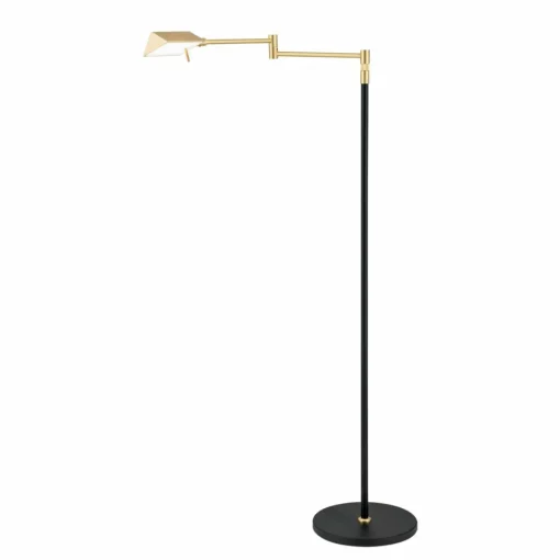 ORION Lampe sur pied LED Boston, dim tactile noir/laiton| Lampadaires Led|Lampadaires