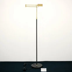 ORION Lampe sur pied LED Boston, dim tactile noir/laiton| Lampadaires Led|Lampadaires