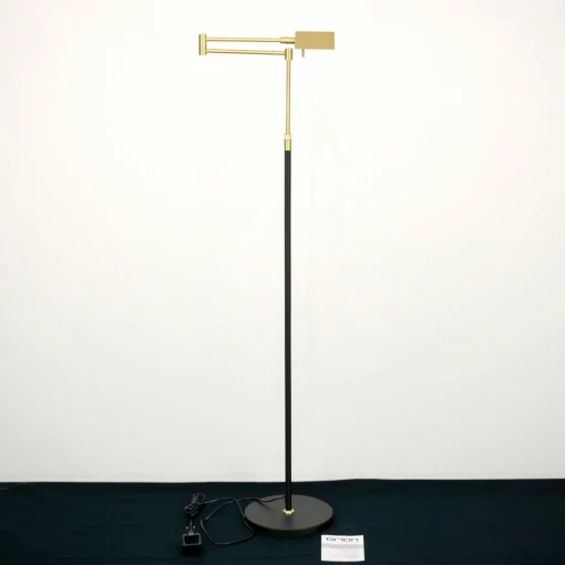 ORION Lampe sur pied LED Boston, dim tactile noir/laiton| Lampadaires Led|Lampadaires