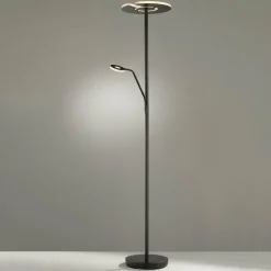 FISCHER & HONSEL Lampe sur pied LED Dent, noir, 180 cm, CCT, à 2 lampes| Lampadaires Led|Lampadaires
