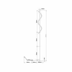 Brilliant Lampe sur pied LED Eunice, hauteur 150 cm, noir, métal| Lampadaires Led|Lampadaires