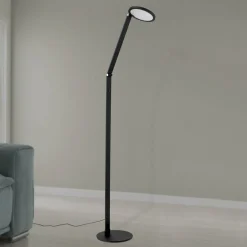 ORION Lampe sur pied LED Fati, hauteur 136 cm, noir, aluminium, variateur| Lampadaires Led|Lampadaires