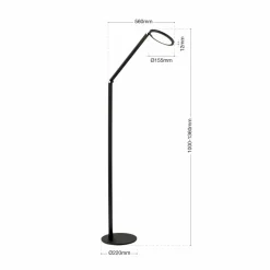 ORION Lampe sur pied LED Fati, hauteur 136 cm, noir, aluminium, variateur| Lampadaires Led|Lampadaires