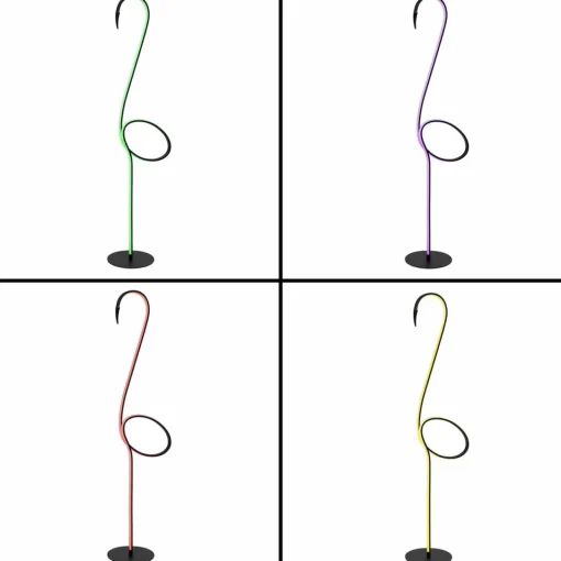 Lucide Lampe sur pied LED Flamingo, noir, RVB, acier, hauteur 127 cm| Lampadaires Led|Lampadaires