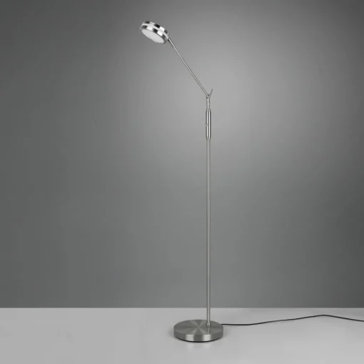 Trio Lighting Lampe sur pied LED Franklin, variateur, nickel| Lampadaires Led|Lampadaires
