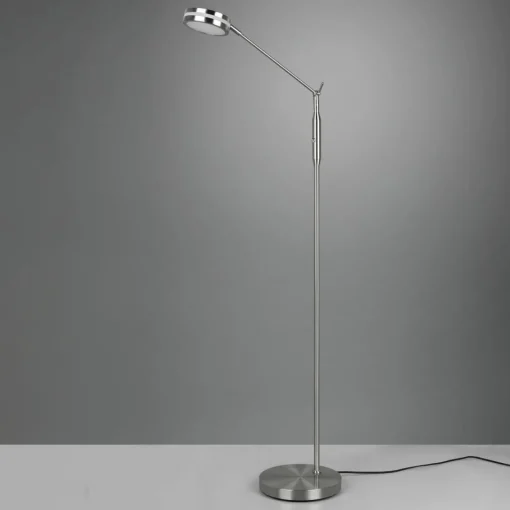 Trio Lighting Lampe sur pied LED Franklin, variateur, nickel| Lampadaires Led|Lampadaires