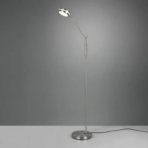 Trio Lighting Lampe sur pied LED Franklin, variateur, nickel| Lampadaires Led|Lampadaires