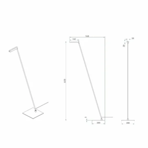 Lucide Lampe sur pied LED Lavale, noir, intensité variable, hauteur 138 cm| Lampadaires Led|Lampadaires