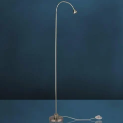 Busch Lampe sur pied LED Mini, bras flexible, nickel, 3.000K| Lampadaires Led|Lampadaires