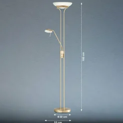 FISCHER & HONSEL Lampe sur pied LED Pool, couleur laiton, hauteur 182 cm, à 2 lampes.| Lampadaires Led|Lampadaires