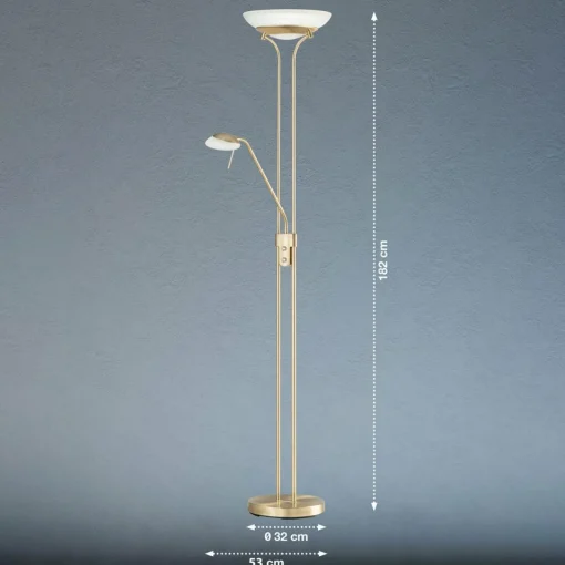FISCHER & HONSEL Lampe sur pied LED Pool, couleur laiton, hauteur 182 cm, à 2 lampes.| Lampadaires Led|Lampadaires