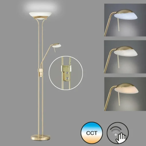 FISCHER & HONSEL Lampe sur pied LED Pool, couleur laiton, hauteur 182 cm, à 2 lampes.| Lampadaires Led|Lampadaires