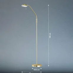 FISCHER & HONSEL Lampe sur pied LED Pool, couleur laiton, hauteur 160 cm, métal, CCT| Lampadaires Led|Lampadaires