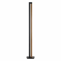 PURE Lampe sur pied LED Lines, noir, bois, télécommande, 140 cm| Lampadaires Led|Lampadaires