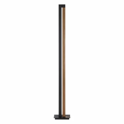 PURE Lampe sur pied LED Lines, noir, bois, télécommande, 140 cm| Lampadaires Led|Lampadaires
