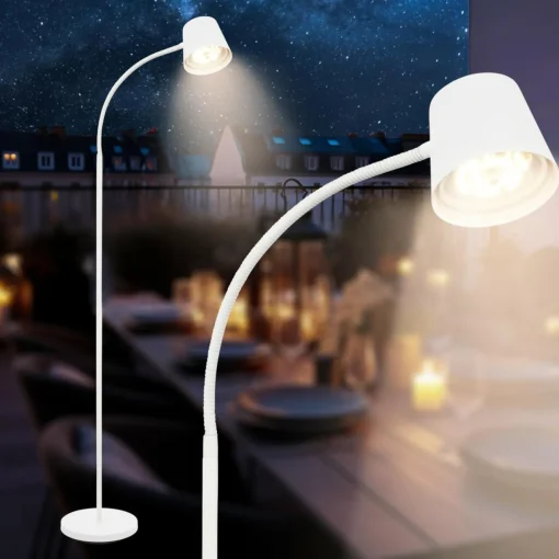 Briloner Lampe sur pied LED rechargeable Cielo, blanc, variateur tactile, câble USB| Lampadaires Led|Lampadaires