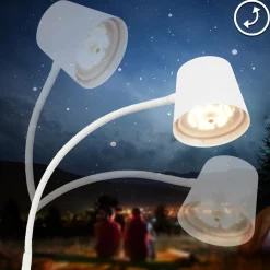 Briloner Lampe sur pied LED rechargeable Cielo, blanc, variateur tactile, câble USB| Lampadaires Led|Lampadaires