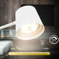 Briloner Lampe sur pied LED rechargeable Cielo, blanc, variateur tactile, câble USB| Lampadaires Led|Lampadaires