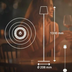 Briloner Lampe sur pied LED rechargeable Coloris, blanc, RVB, variateur| Lampadaires Led|Lampadaires