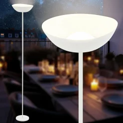 Briloner Lampe sur pied LED rechargeable Estate, blanc, variateur tactile, câble USB| Lampadaires Led|Lampadaires