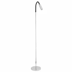 Busch Lampe sur pied LED Rocco, chromée bras flex noir| Lampadaires Led|Lampadaires
