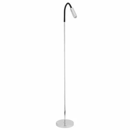 Busch Lampe sur pied LED Rocco, chromée bras flex noir| Lampadaires Led|Lampadaires