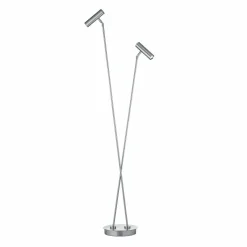 HELL Lampe sur pied LED Tom Pro, nickel mat, à 2 lampes, CCT, variateur d'intensité| Lampadaires Led|Lampadaires