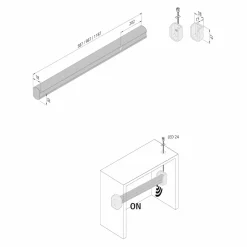 Hera Lampe tringle LED avec capteur, 60 cm| Luminaires Led D'Intérieur