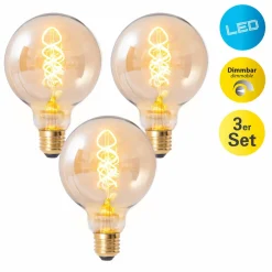 Näve LED à filament Globe E27 G95 4W 180lm 1800K par 3| Lampes Led À Intensité Variable|Ampoules Led