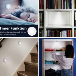 Briloner LED éclairage d'armoire Cabinet, télécommande, Set de 6 pièces| Luminaires Led D'Intérieur