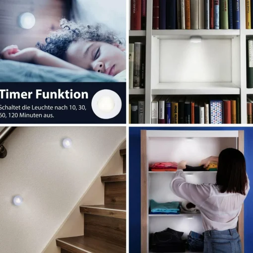 Briloner LED éclairage d'armoire Cabinet, télécommande, Set de 6 pièces| Luminaires Led D'Intérieur