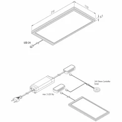 Hera LED sous meuble Sky variateur par 2 4 000 K inox| Luminaires Led D'Intérieur