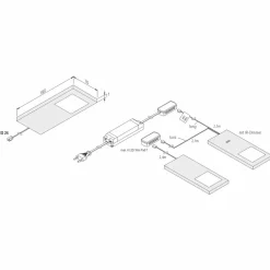 Hera LED sous meuble Slim-Pad F par 3 4 000 K noire| Luminaires Led D'Intérieur