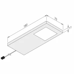 Hera LED sous meuble Slim-Pad F variateur 3 000 K noire| Luminaires Led D'Intérieur