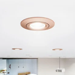 Sigor LED Spot à encastrer au plafond Diled, Ø 8,5 cm, 6 W, Dim-To-Warm, rosé| Spots Encastrés Led|Luminaires Led D'Intérieur