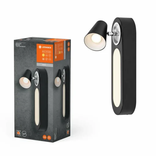 LEDVANCE Applique murale LED Neptune, 1 spot, interrupteur, noir| Spots Et Projecteurs Led|Spots