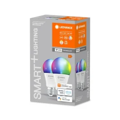 LEDVANCE SMART+ WiFi E27 9W Classic RGBW Lot de 2 ampoules| Ampoules Connectées Et Intelligentes|Ampoules Connectées Et Intelligentes