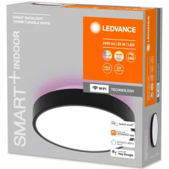 LEDVANCE SMART+ WiFi Orbis Backlight noir Ø35cm| Plafonniers Led|Plafonniers