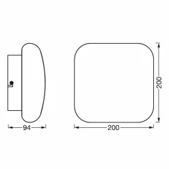 LEDVANCE SMART+ WiFi Orbis Wall Aqua IP44 20x20 cm| Plafonniers Led|Plafonniers