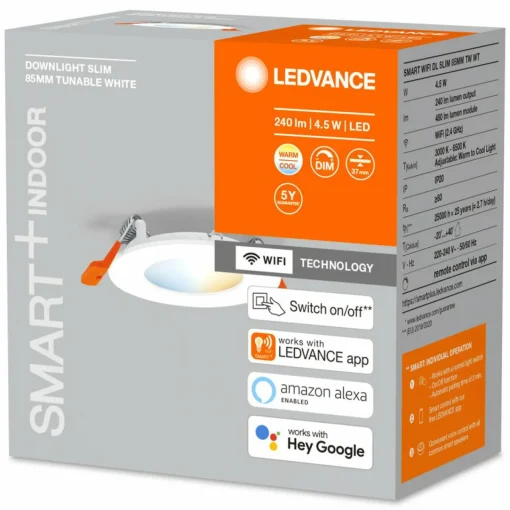 LEDVANCE SMART+ WiFi Orbis Downlight Slim Ø 8,5 cm| Spots Encastrés Led|Luminaires Led D'Intérieur