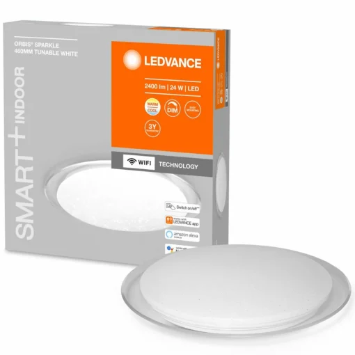 LEDVANCE SMART+ WiFi Orbis Sparkle, CCT, Ø 46 cm| Plafonniers Led|Plafonniers