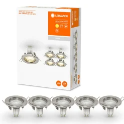 LEDVANCE spot LED GU10 encastré lot de 5 nickel| Spots Encastrés Led|Luminaires Led D'Intérieur