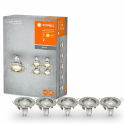 LEDVANCE spot LED GU10 encastré lot de 5 nickel| Spots Encastrés Led|Luminaires Led D'Intérieur